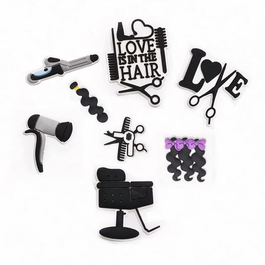 8 Pcs Hairdressing Tools Shoe Charms Hair Stylist Croc Charms Clog