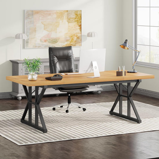 70.8-Inch Executive Desk, Large Computer Office Desk Workstation,