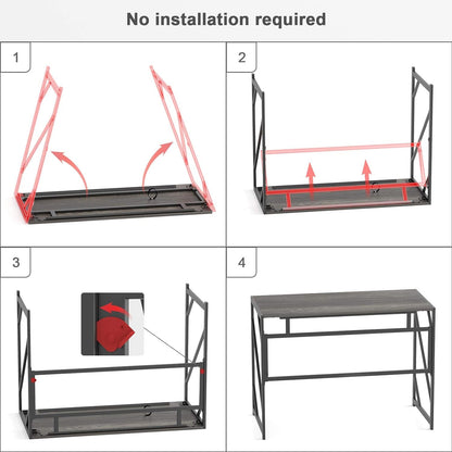 Folding Desk Writing Computer Desk for Home Office, No-Assembly Study