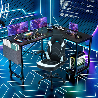 L Shaped Computer Desk - Gaming Table Corner Desk 50 Inch PC Writing
