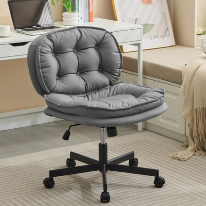 Armless-Office Desk Chair with Wheels