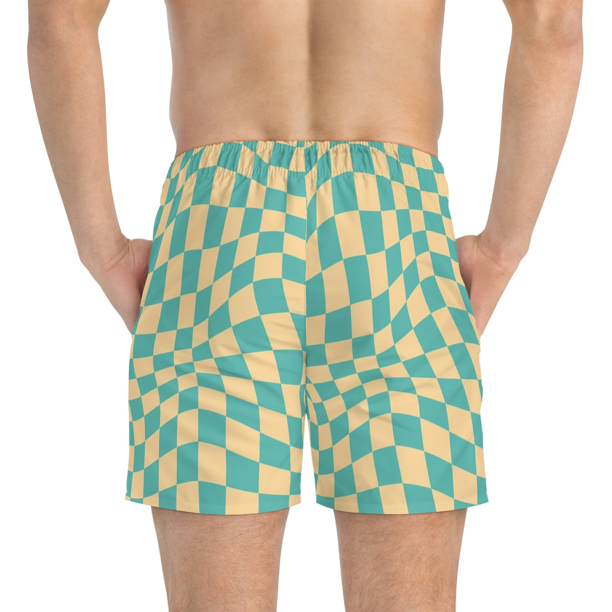 Men's Swim Trunks - Teal Check
