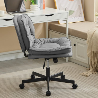 Armless-Office Desk Chair with Wheels