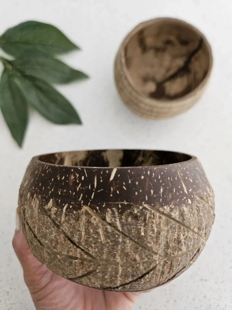 QToys Australia (USA) Fish Bone Pattern Coconut Bowl