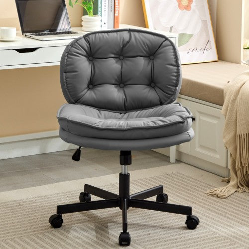 Armless-Office Desk Chair with Wheels