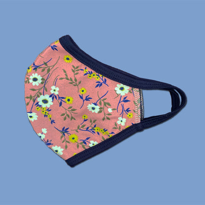 Washable reusable floral flower print face mask