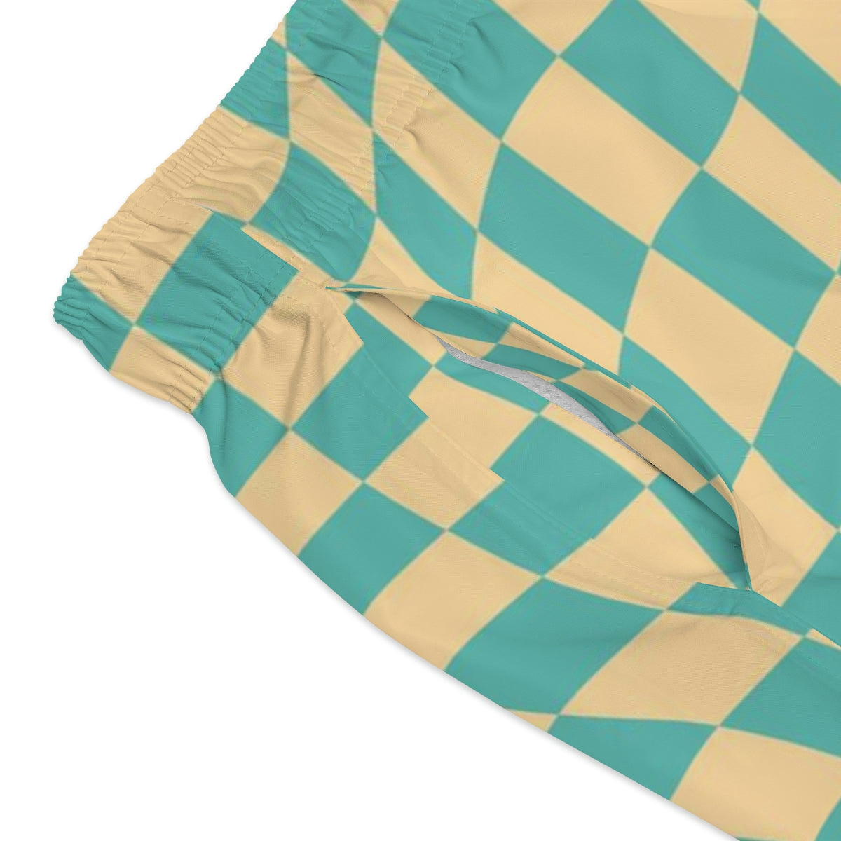 Men's Swim Trunks - Teal Check