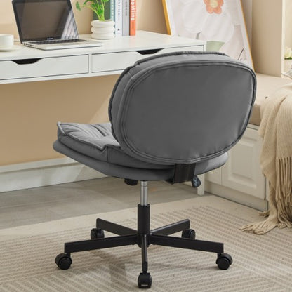 Armless-Office Desk Chair with Wheels