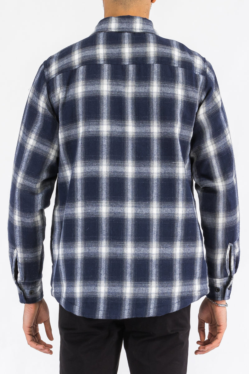 Quilted Flannel Shirt Shacket Padded Lined Jacket FL301