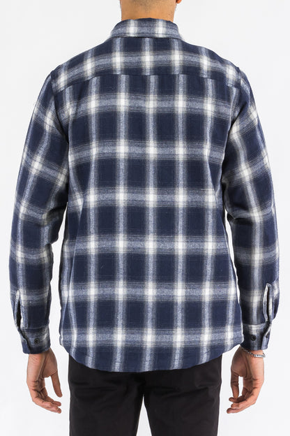 Quilted Flannel Shirt Shacket Padded Lined Jacket FL301