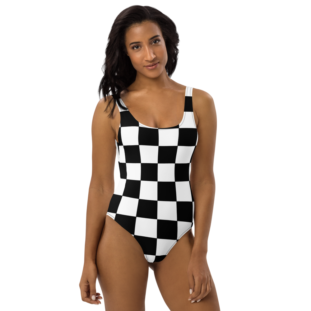 Women's One-Piece Swimsuit - Checker