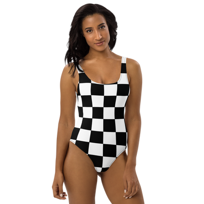 Women's One-Piece Swimsuit - Checker