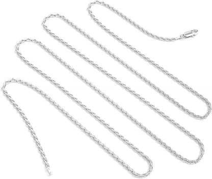 925 Sterling Silver Chain Rope Chain Italian Silver Necklace Chain