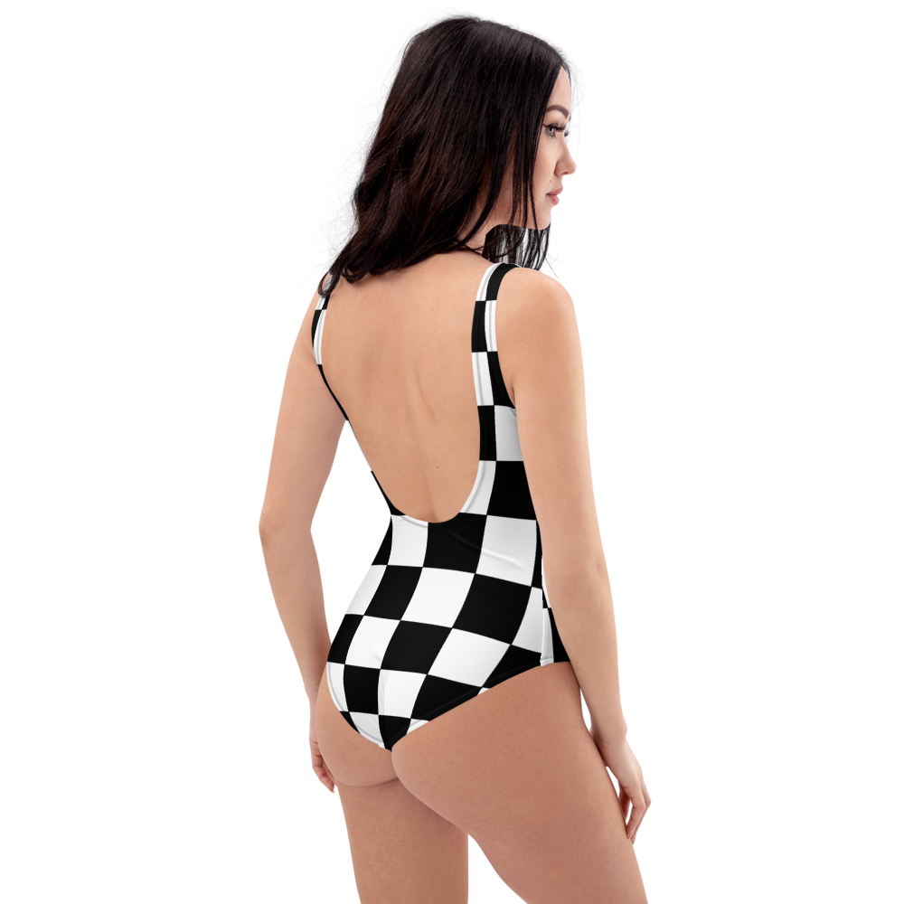 Women's One-Piece Swimsuit - Checker