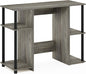Jaya Computer Study Desk with Open Storage, French Oak Grey/Black