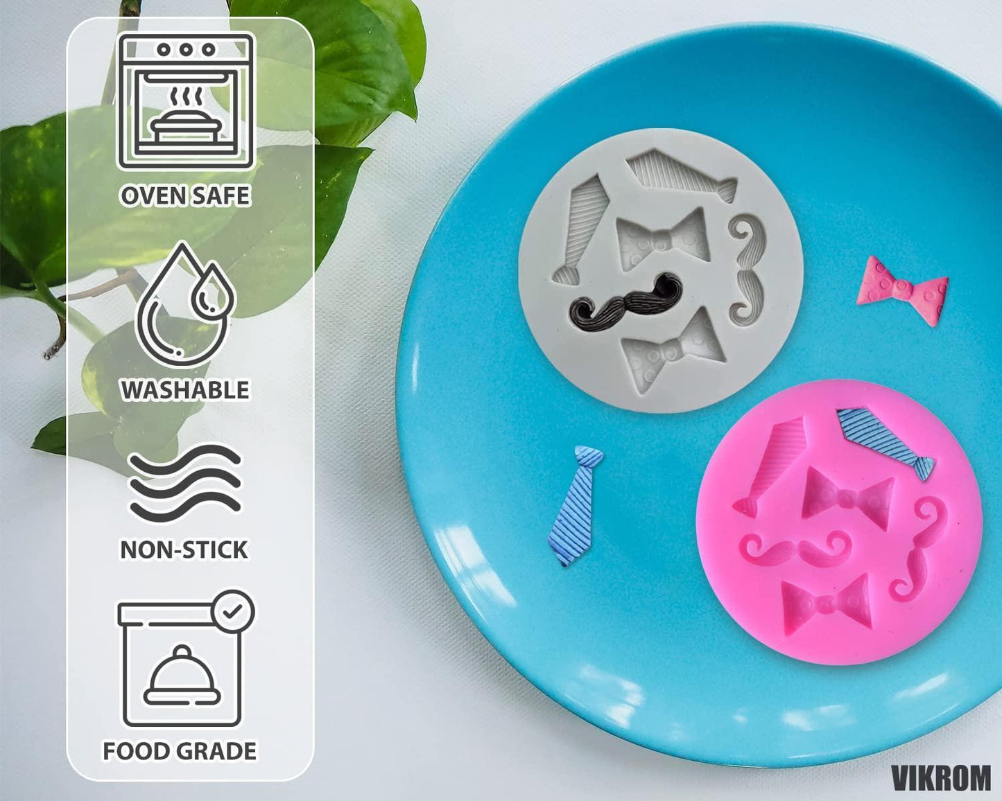 2Pcs Silicone Baking Molds Cute   Bow Tie Candy Mold Cake Pop Molds