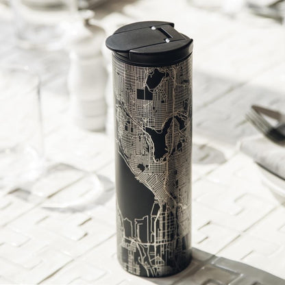 Delavan - Wisconsin Map Tumbler in Matte Black
