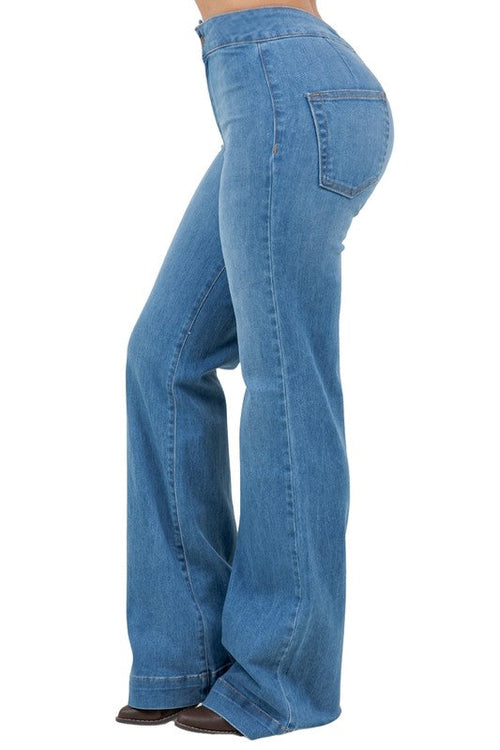Harley Wide Leg Med Blue- Inseam 32