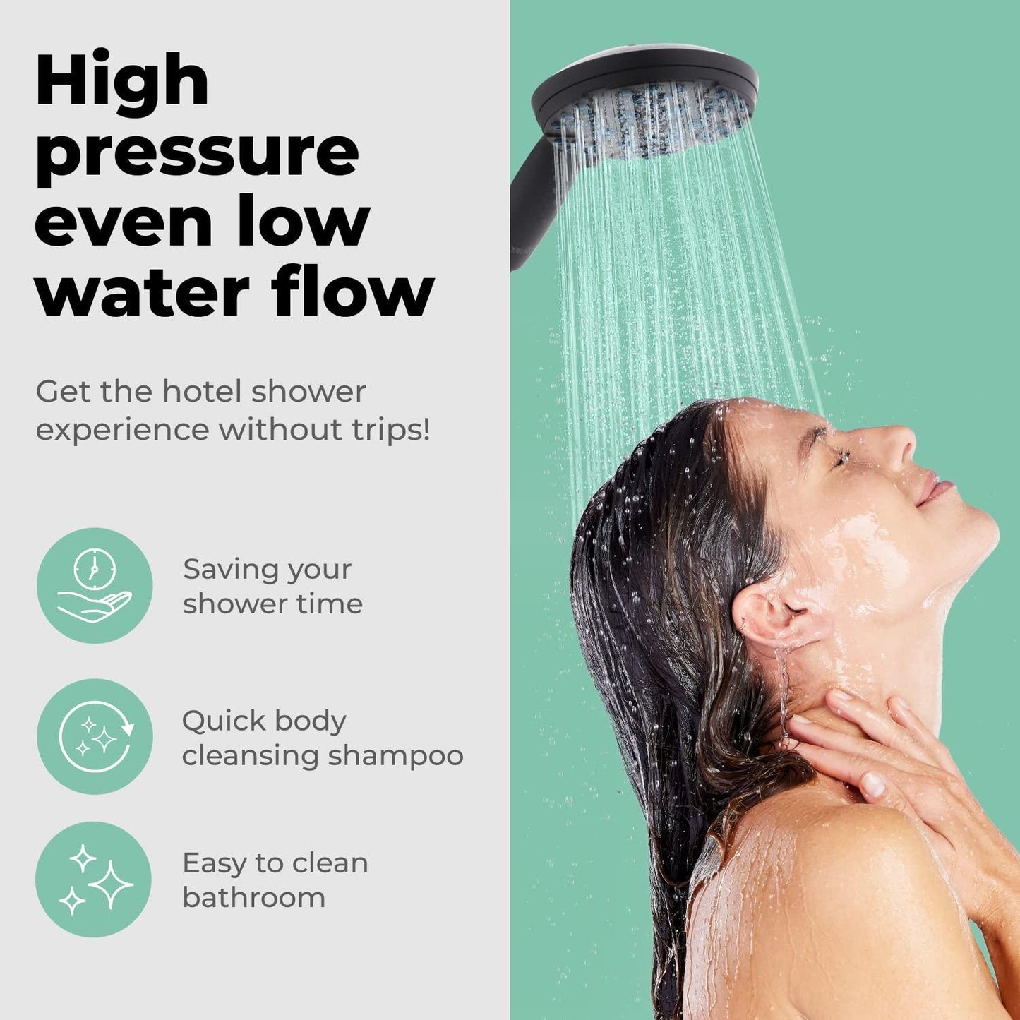 High Pressure Shower Head with Handheld   8 Spray Settings High Flow