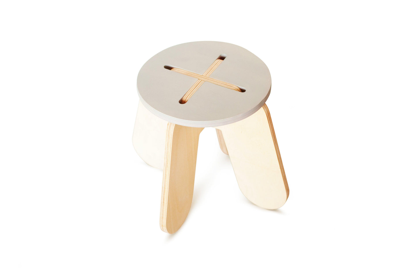 BABAI Wooden Kids Stool X in Grey Color for 18m-7yrs