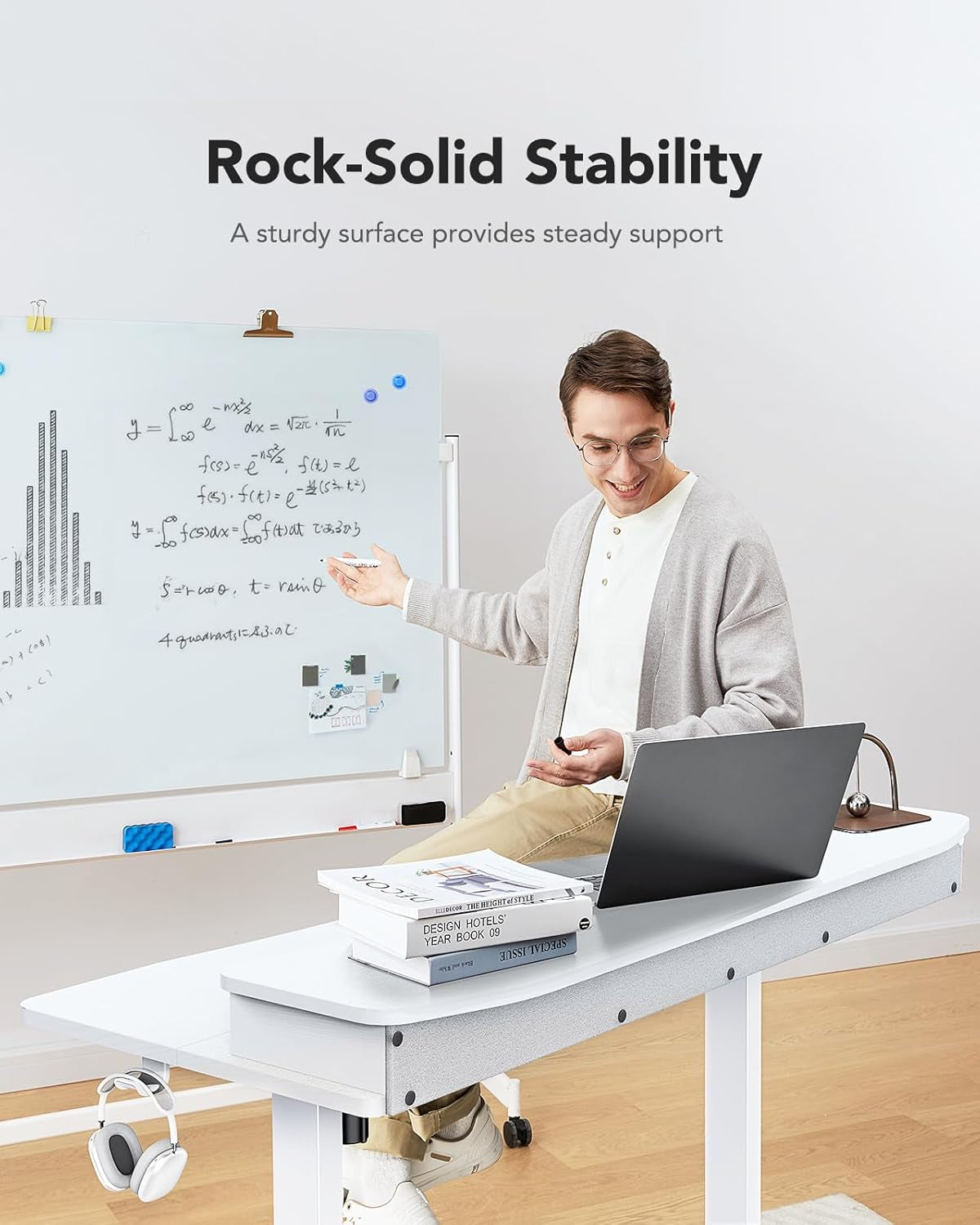 48″ X 24″ Electric Standing Desk with 2 Drawers, C-Clamp Mount