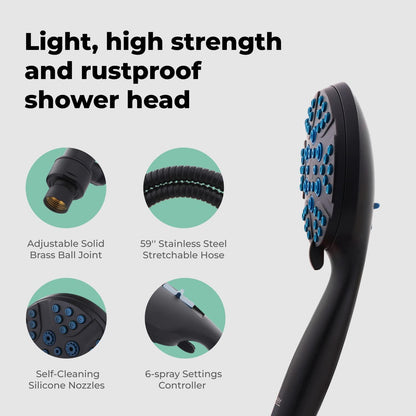 High Pressure Shower Head with Handheld   8 Spray Settings High Flow