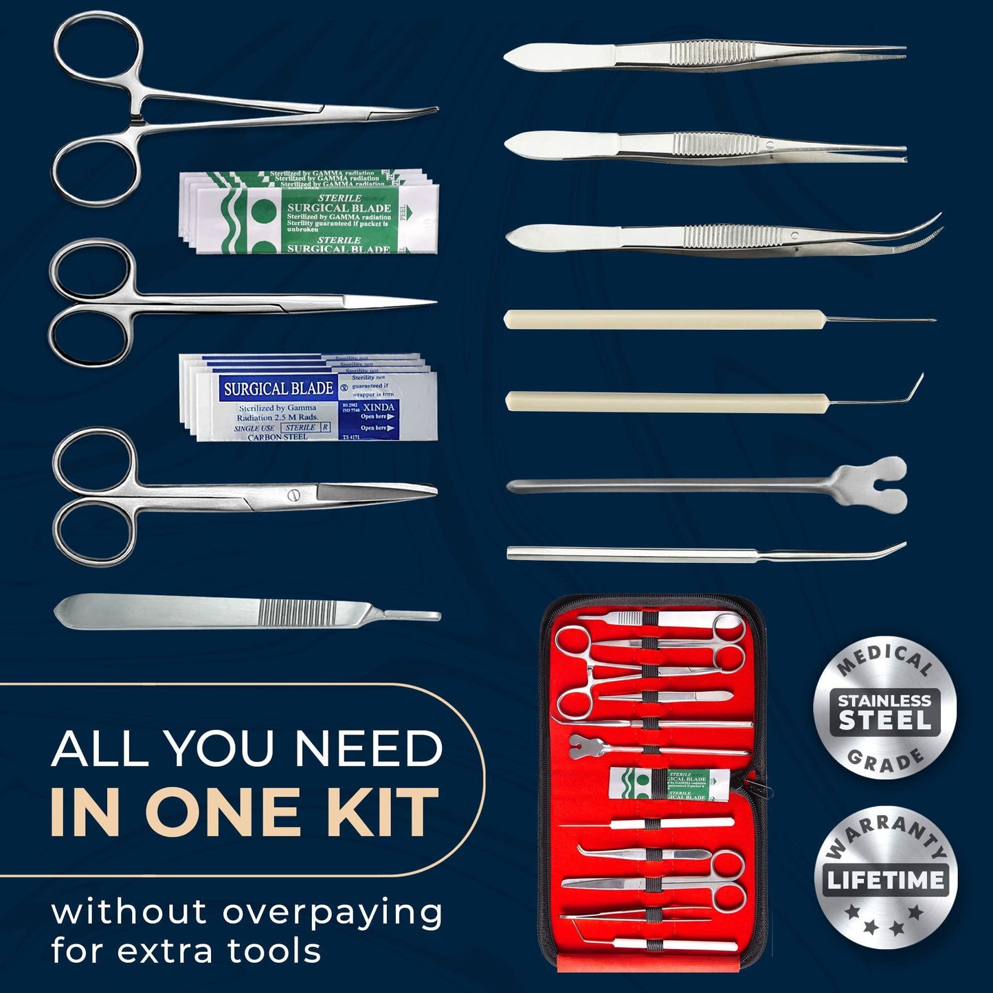 Advanced Dissection Kit Biology Lab Anatomy Dissecting Set with