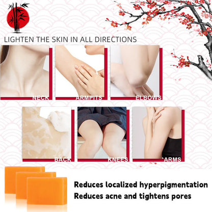 65g × 3 Bars Kojic Acid Soap Dark Spot Reduce Soap Bars with Vitamin C