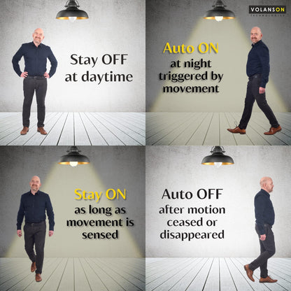 Motion Sensor Light Bulbs with Dusk to Dawn Sensor Indoor Motion