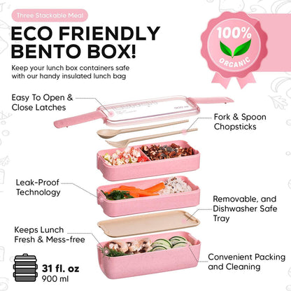 TARLINI Bento Box Lunch Containers  Portable Microwave Japanese Bento