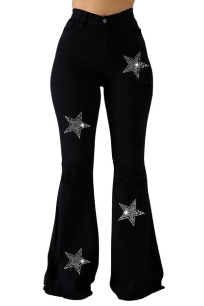 Star Rhinestone Bell Bottom