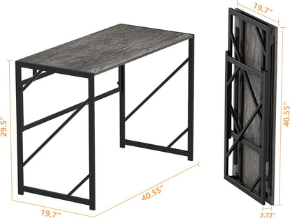 Folding Desk Writing Computer Desk for Home Office, No-Assembly Study