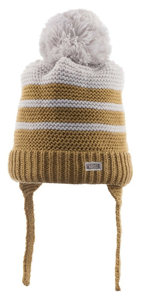 Infant Boys' Knitted Winter Beanie With Earflaps