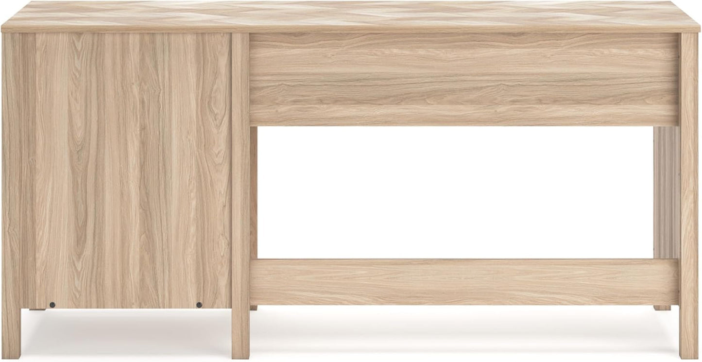 Battelle Home Office Desk, 60" W X 20" D X 29" H, Light Brown