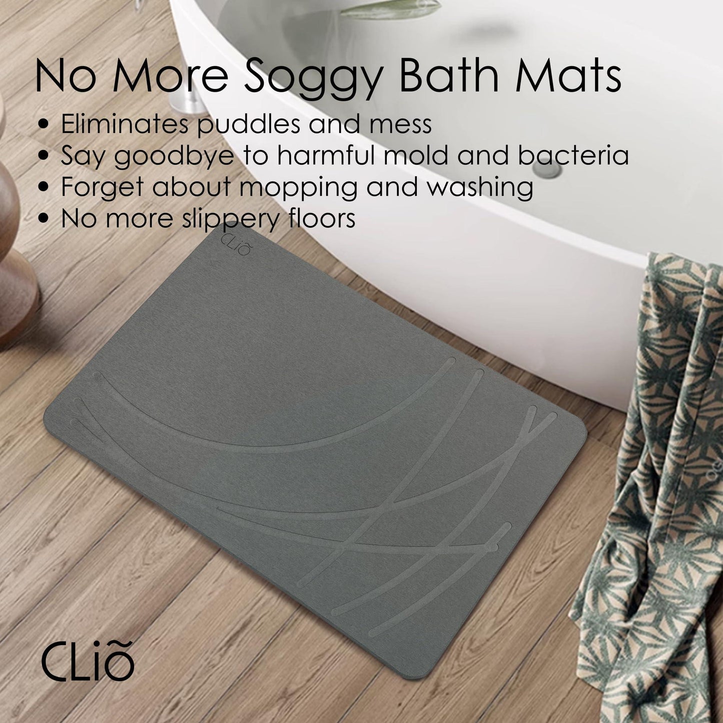 Premium Stone Bath Mat Large   Double Sided Non Slip Fast Drying Mat