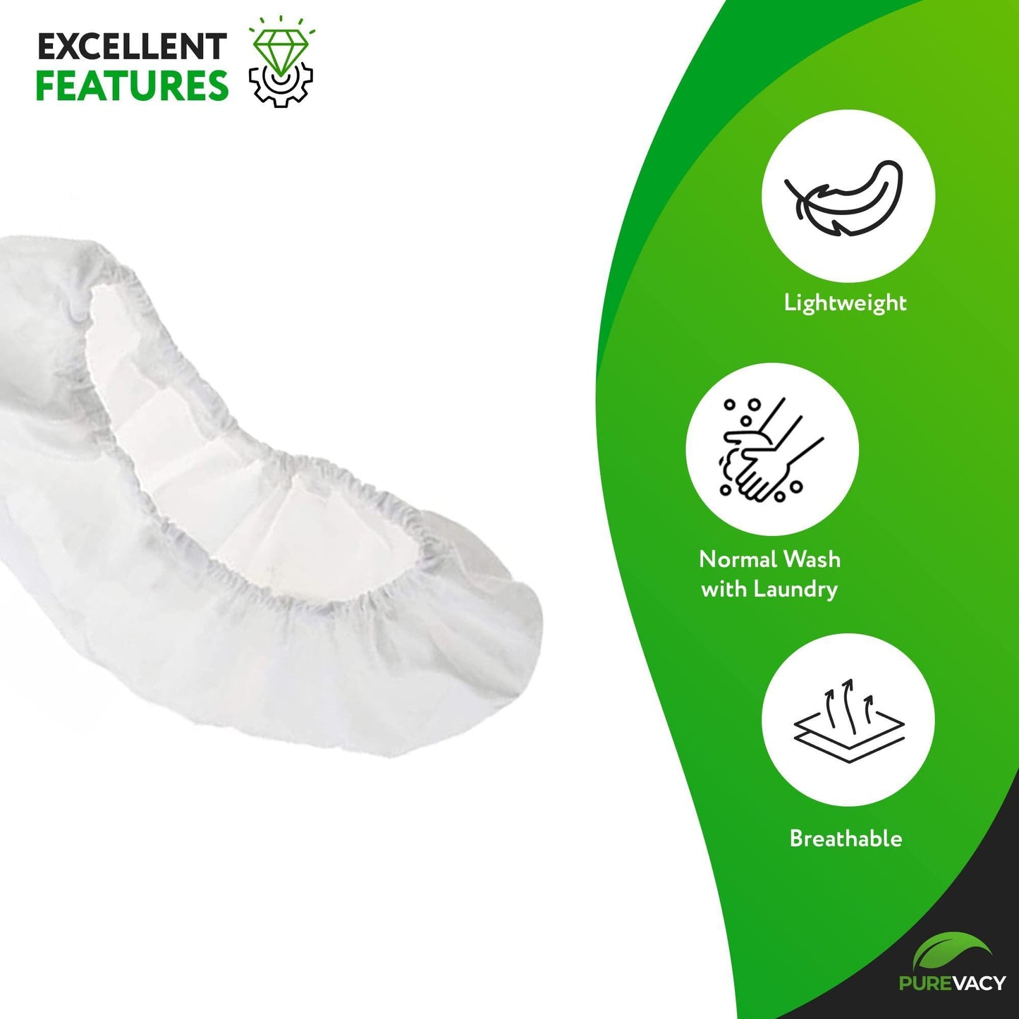 PUREVACY Disposable Face Cradle Covers 13‚Äù White Polypropylene