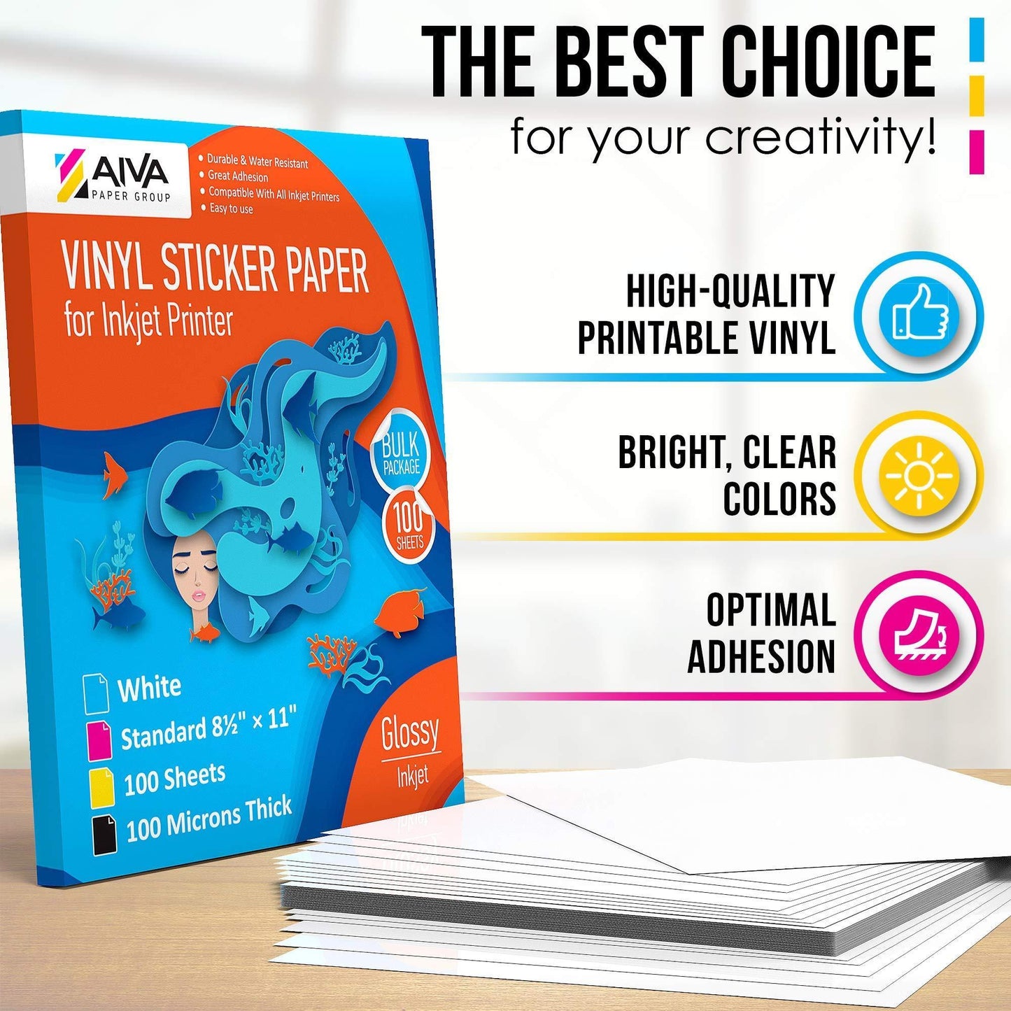 Printable Vinyl Sticker Paper for Inkjet Printer  Glossy White  15