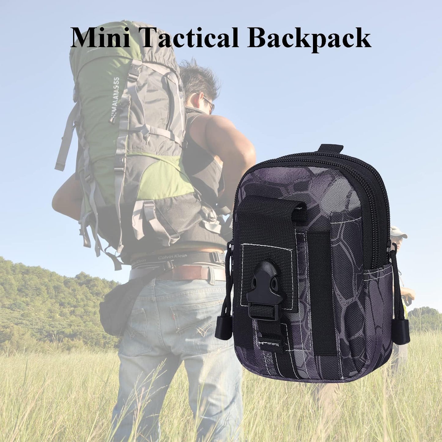Tactical MOLLE Military Pouch Waist Bag for Hiking, Running and Outdoo