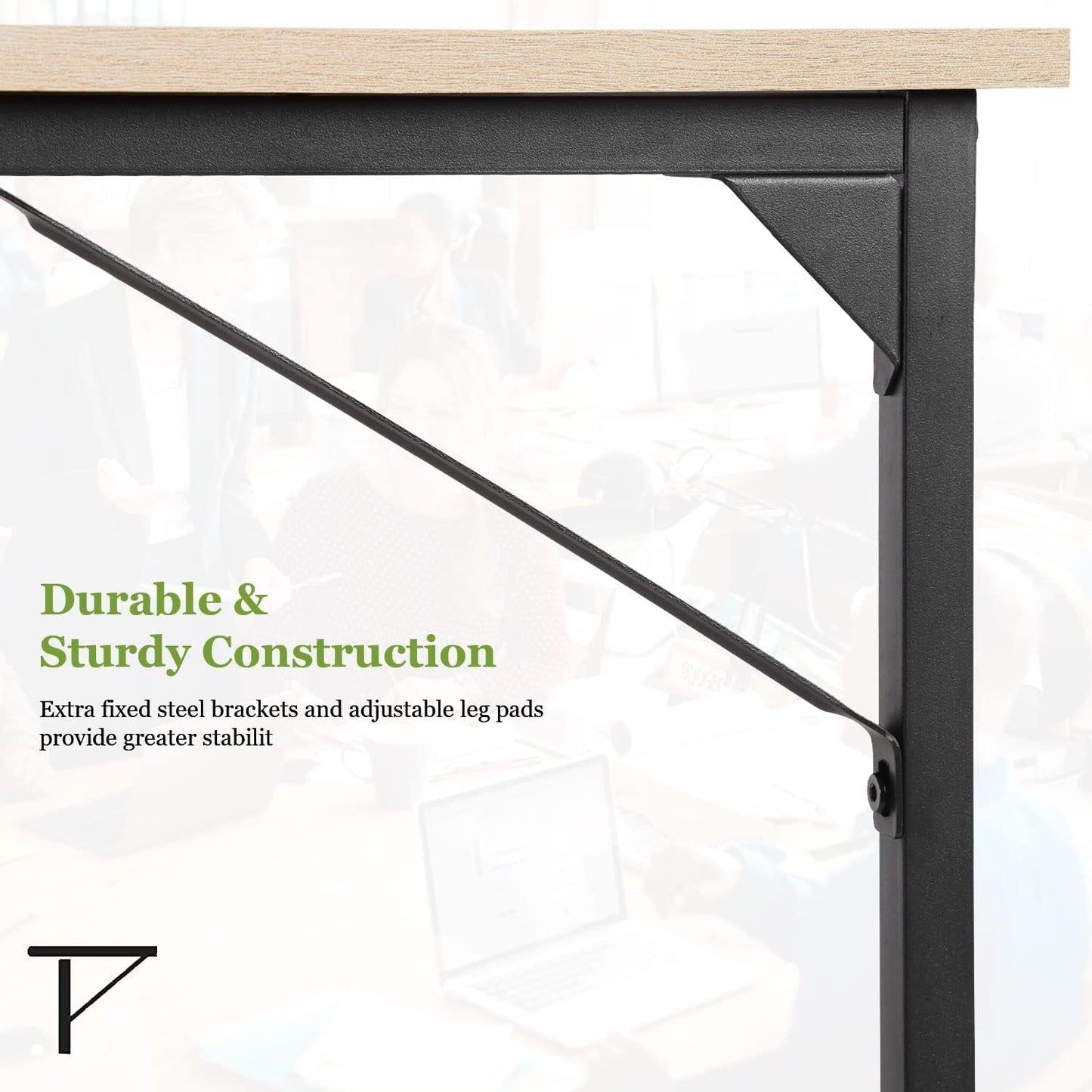 32/39/47 Inch Computer Desk Study Writing Table, Adjustable Feet,