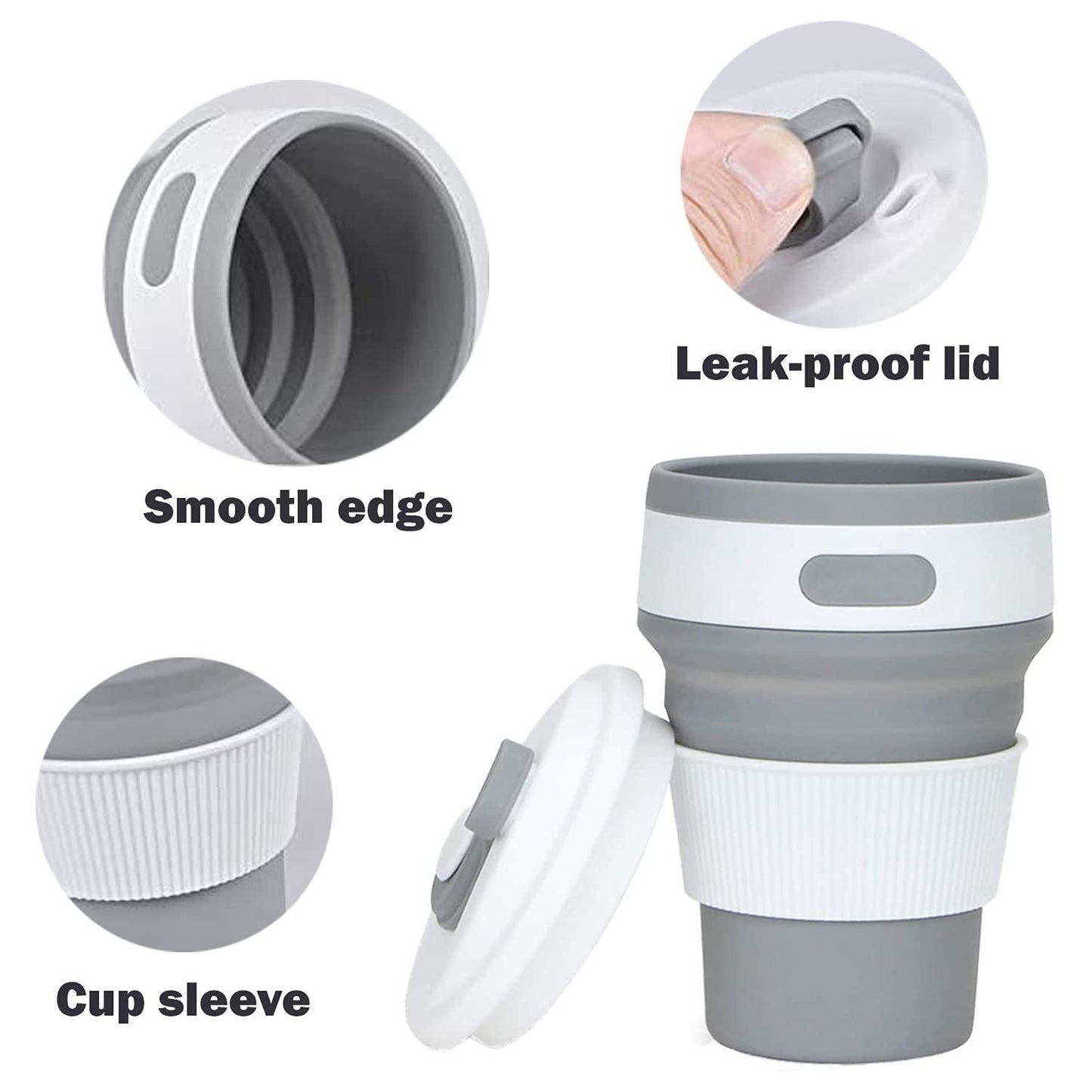 2Pcs Silicone Collapsible Travel Cup   Camping Cups Collapsible Cups