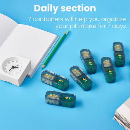 Weekly Medicine Organizer Pill Box Am Pm Pill Organizer 7 Day Pill