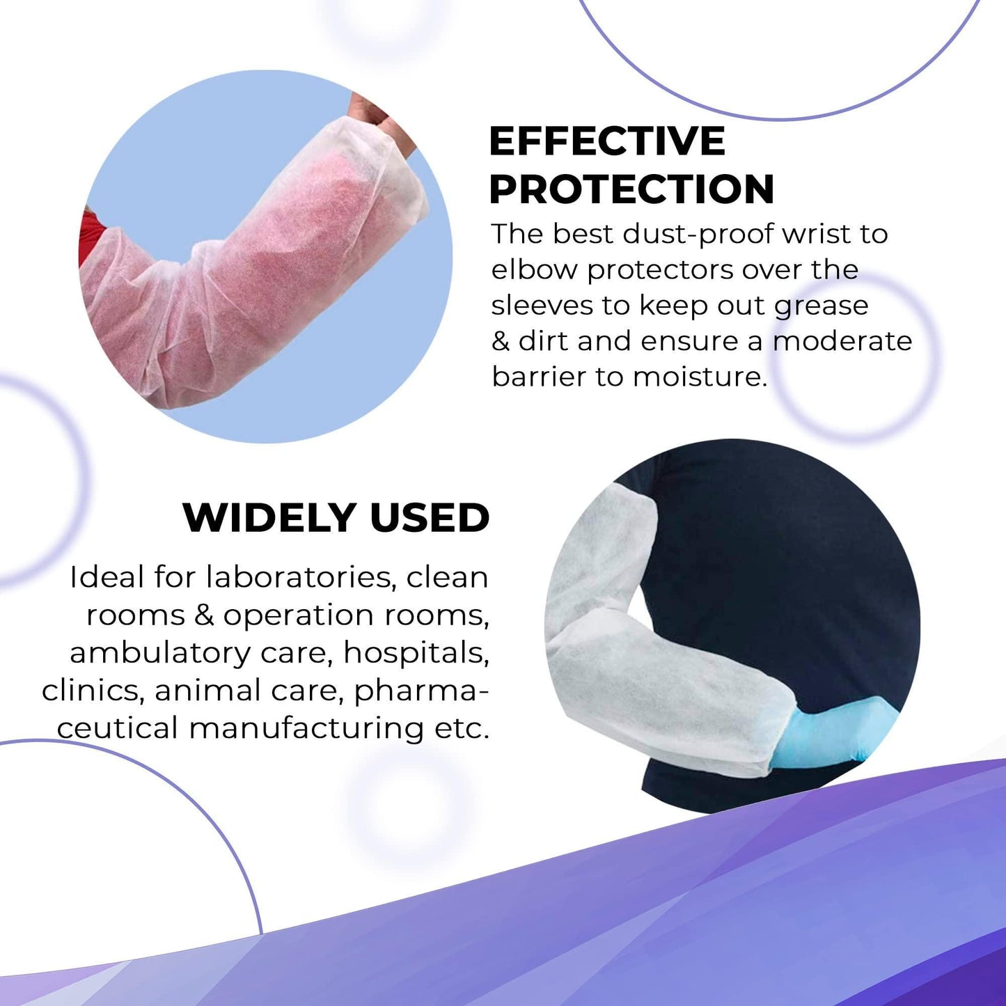 AMZ Medical Supply Disposable Sleeve Covers 18 Inch. Pack of 100 White