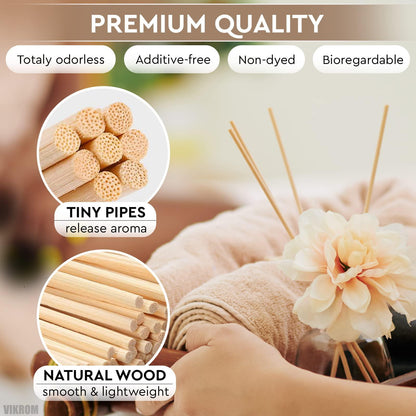 150pcs Natural Reed Diffuser Sticks   Wooden Diffuser for Essential