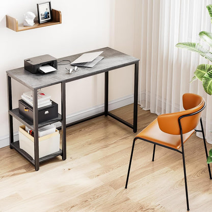 Computer Desk 40 Inches with 2-Tier Shelves Sturdy Home Office Desk