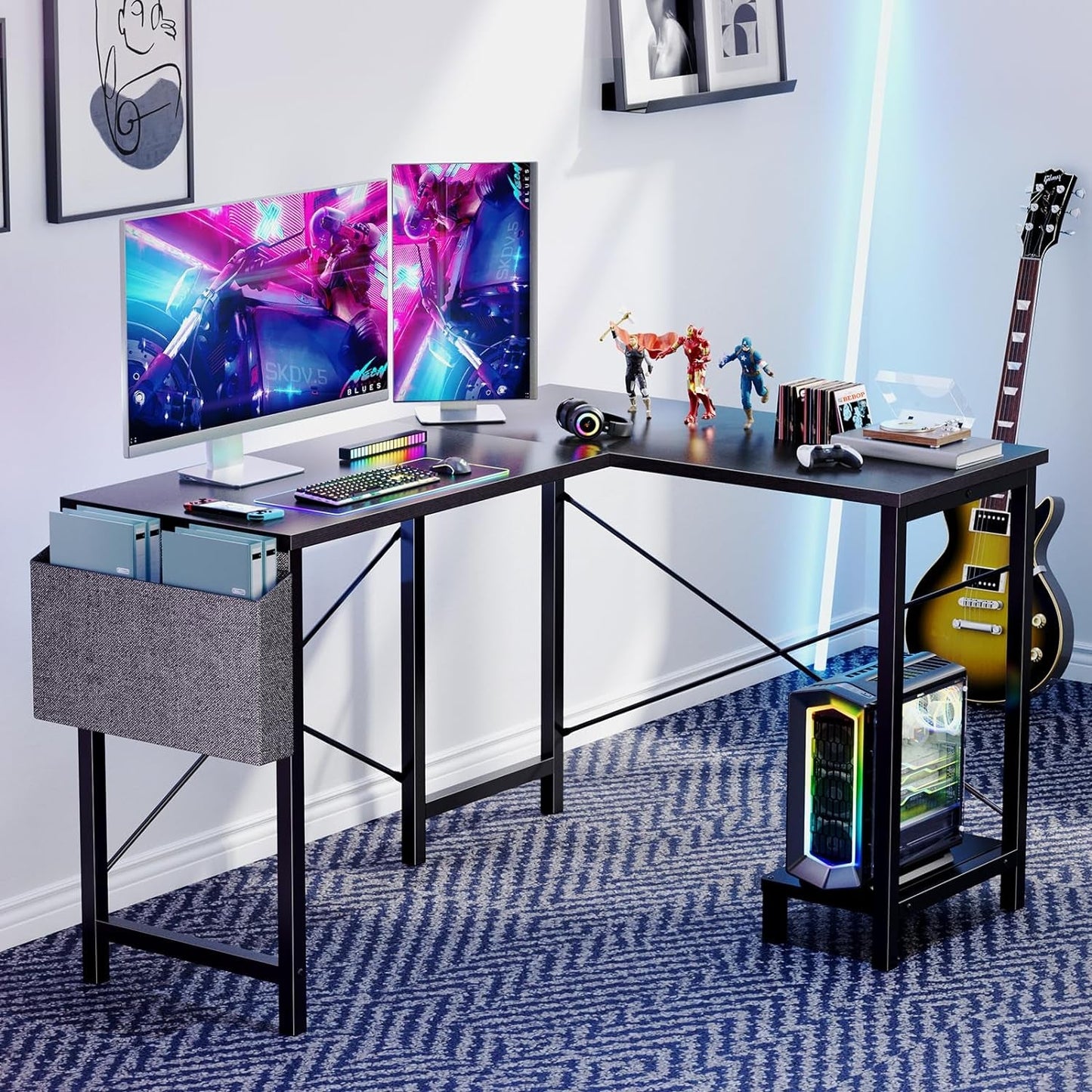 L Shaped Computer Desk - Gaming Table Corner Desk 50 Inch PC Writing