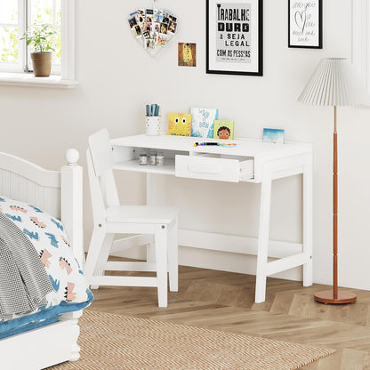 Kids Desk and Chair Set, Study Desk for Kids with Drawers, Wooden