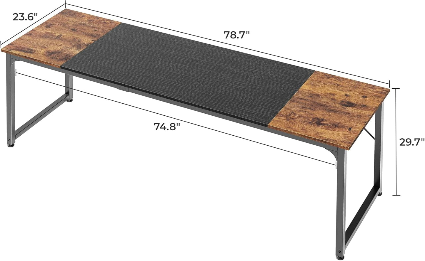 Computer Desk, 80 Inch Office Desk, Gaming Desk with Storage, Writing