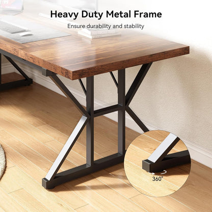 70.8-Inch Office Desk, Wooden Executive Office Desk, Modern Work Desk,