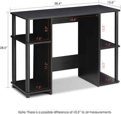 JAYA Computer Study Desk,Open Storage, Espresso