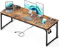 71 Inch Computer Desk with USB Ports, Large Office Desk, Long Study